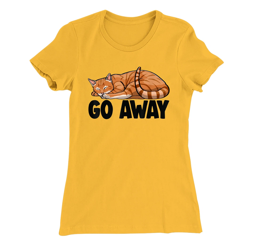 Go Away Cute Sleeping Cat Funny Cat Lovers Kitten T-Shirt, Women T-Shirt