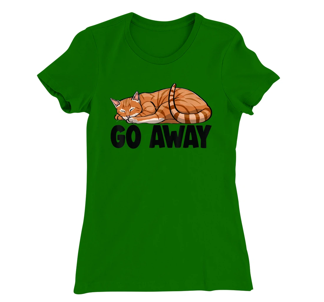 Go Away Cute Sleeping Cat Funny Cat Lovers Kitten T-Shirt, Women T-Shirt