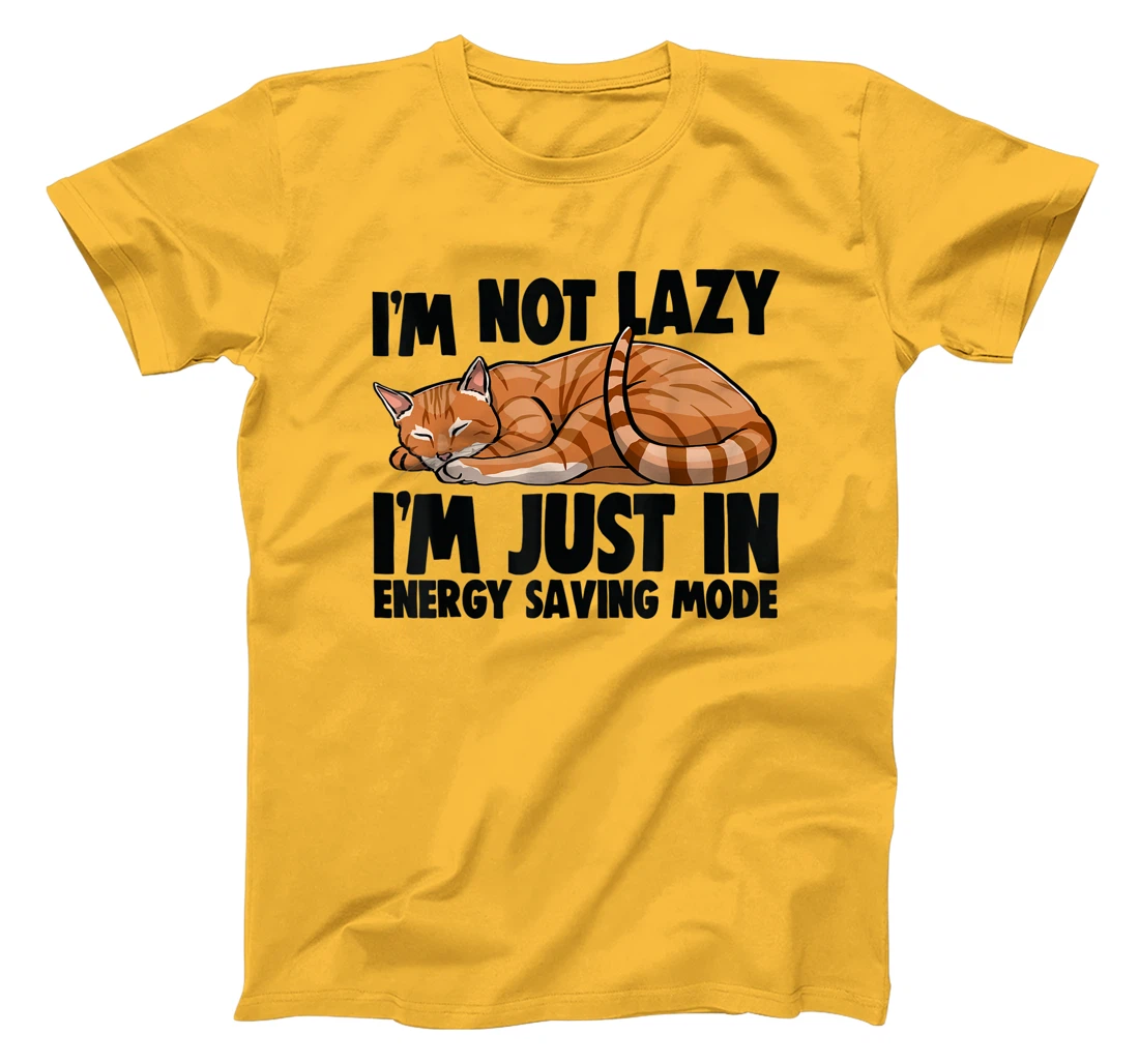 Womens I'm Not Lazy I'm Just Energy Saving Mode Cat Lovers Kitten T-Shirt, Women T-Shirt