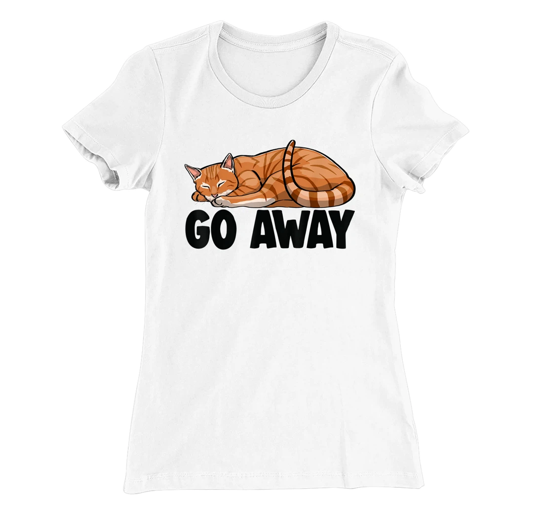 Go Away Cute Sleeping Cat Funny Cat Lovers Kitten T-Shirt, Women T-Shirt