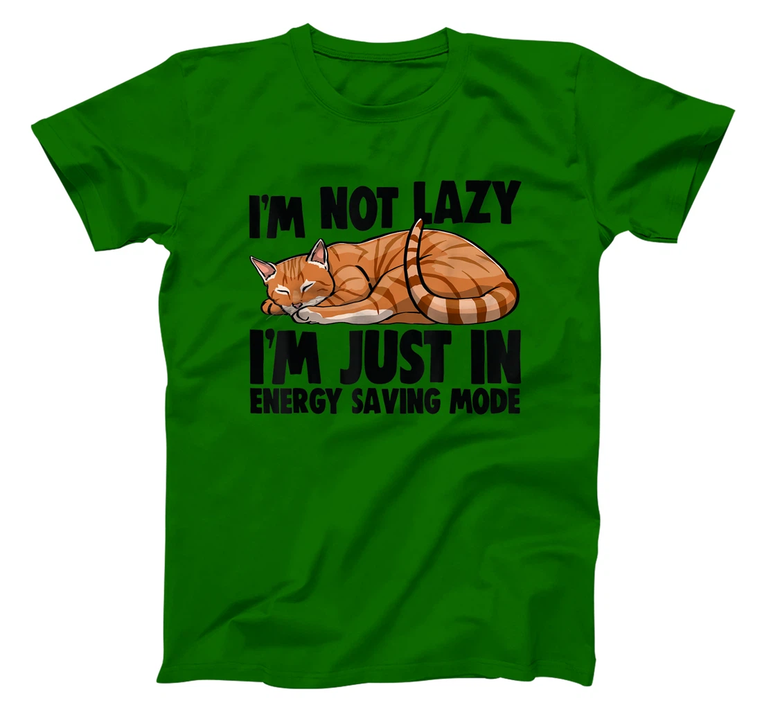 Womens I'm Not Lazy I'm Just Energy Saving Mode Cat Lovers Kitten T-Shirt, Women T-Shirt