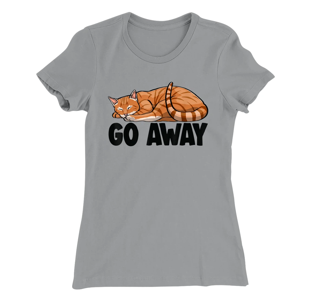 Go Away Cute Sleeping Cat Funny Cat Lovers Kitten T-Shirt, Women T-Shirt