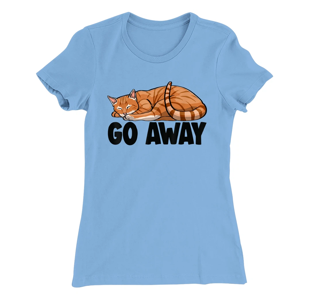 Go Away Cute Sleeping Cat Funny Cat Lovers Kitten T-Shirt, Women T-Shirt