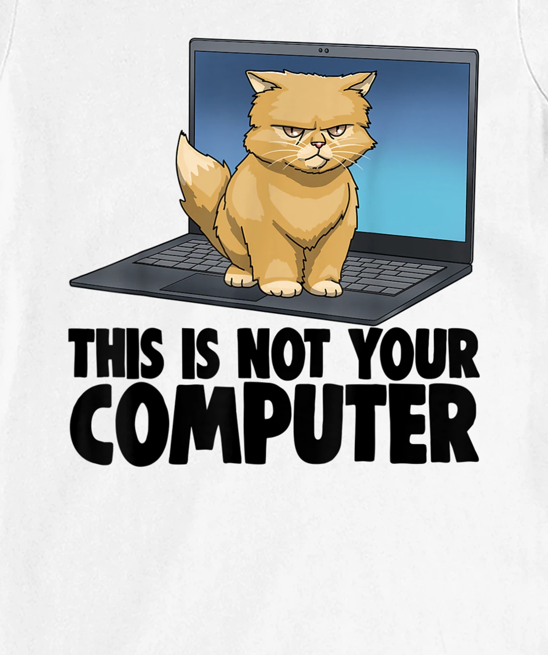 This Not Your Computer Angry Cat Funny Cat Lovers Kitten T-Shirt, Women T-Shirt