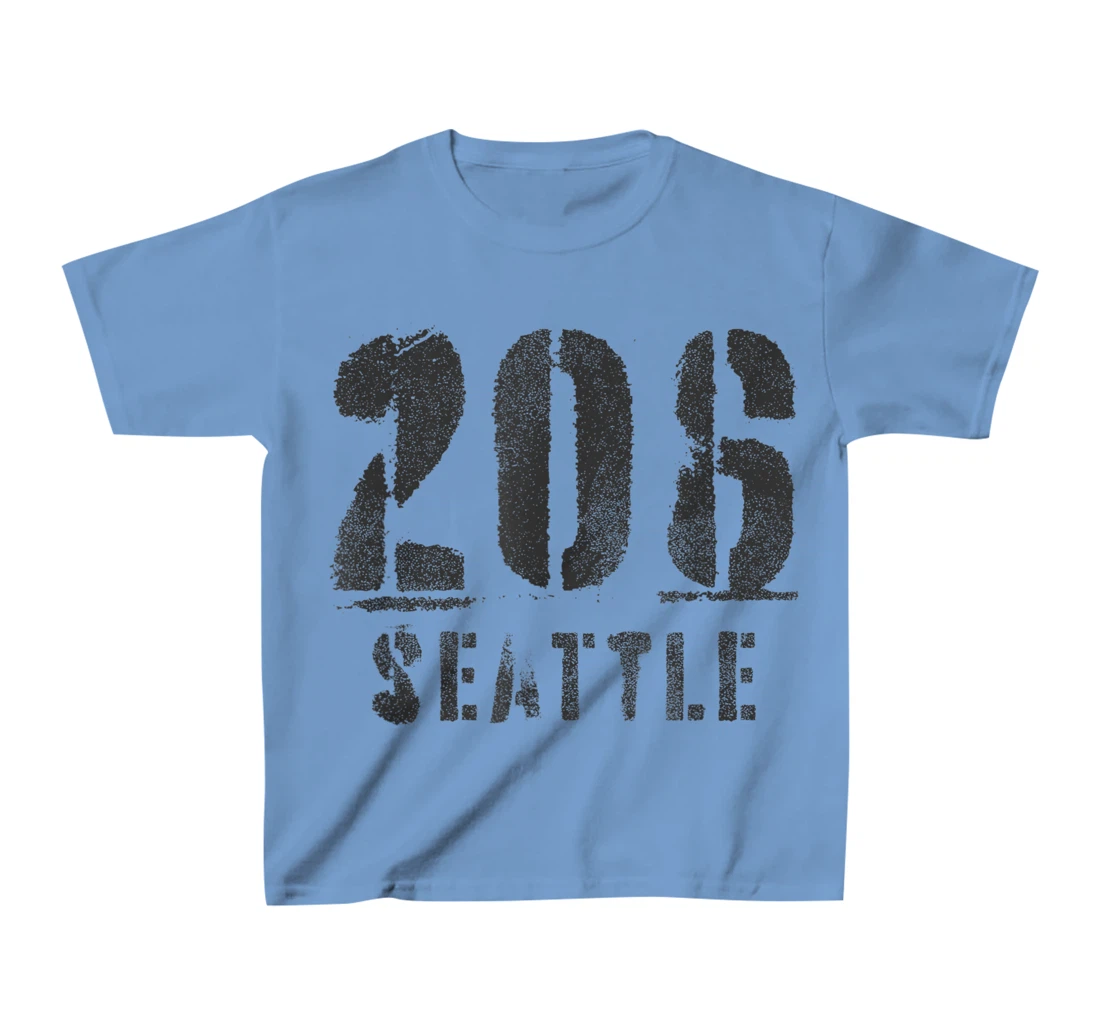 206 Seattle, Washington Area Code Souvenir Design T-Shirt, Kid T-Shirt and Women T-Shirt