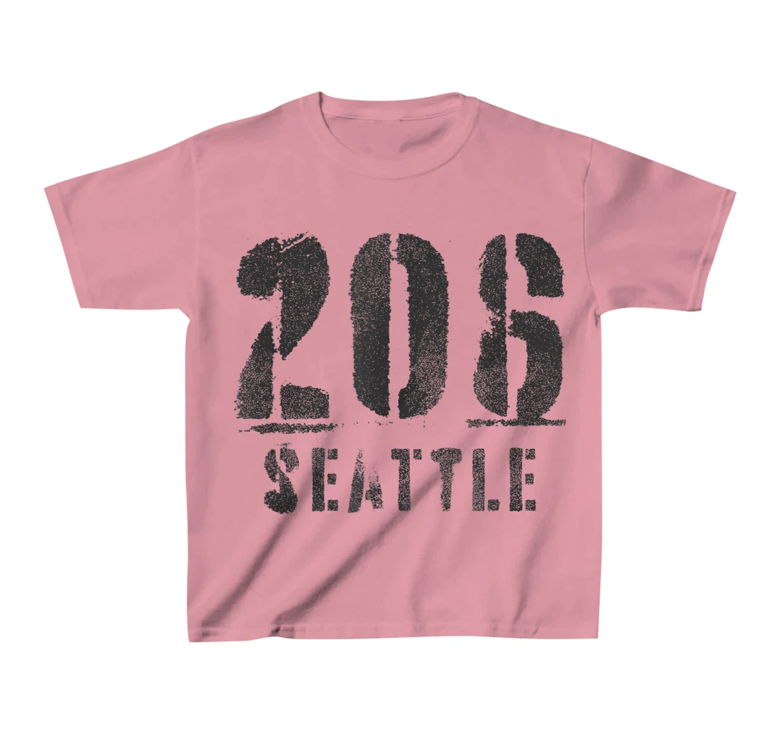 206 Seattle, Washington Area Code Souvenir Design T-Shirt, Kid T-Shirt and Women T-Shirt