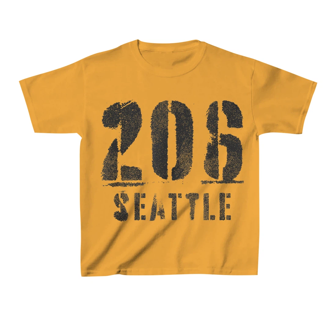 206 Seattle, Washington Area Code Souvenir Design T-Shirt, Kid T-Shirt and Women T-Shirt