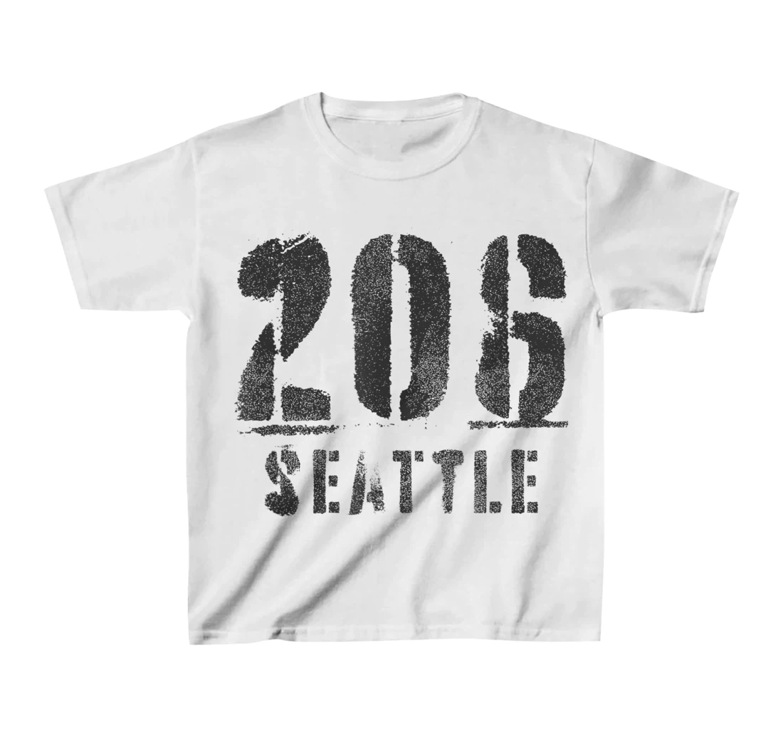 206 Seattle, Washington Area Code Souvenir Design T-Shirt, Kid T-Shirt and Women T-Shirt
