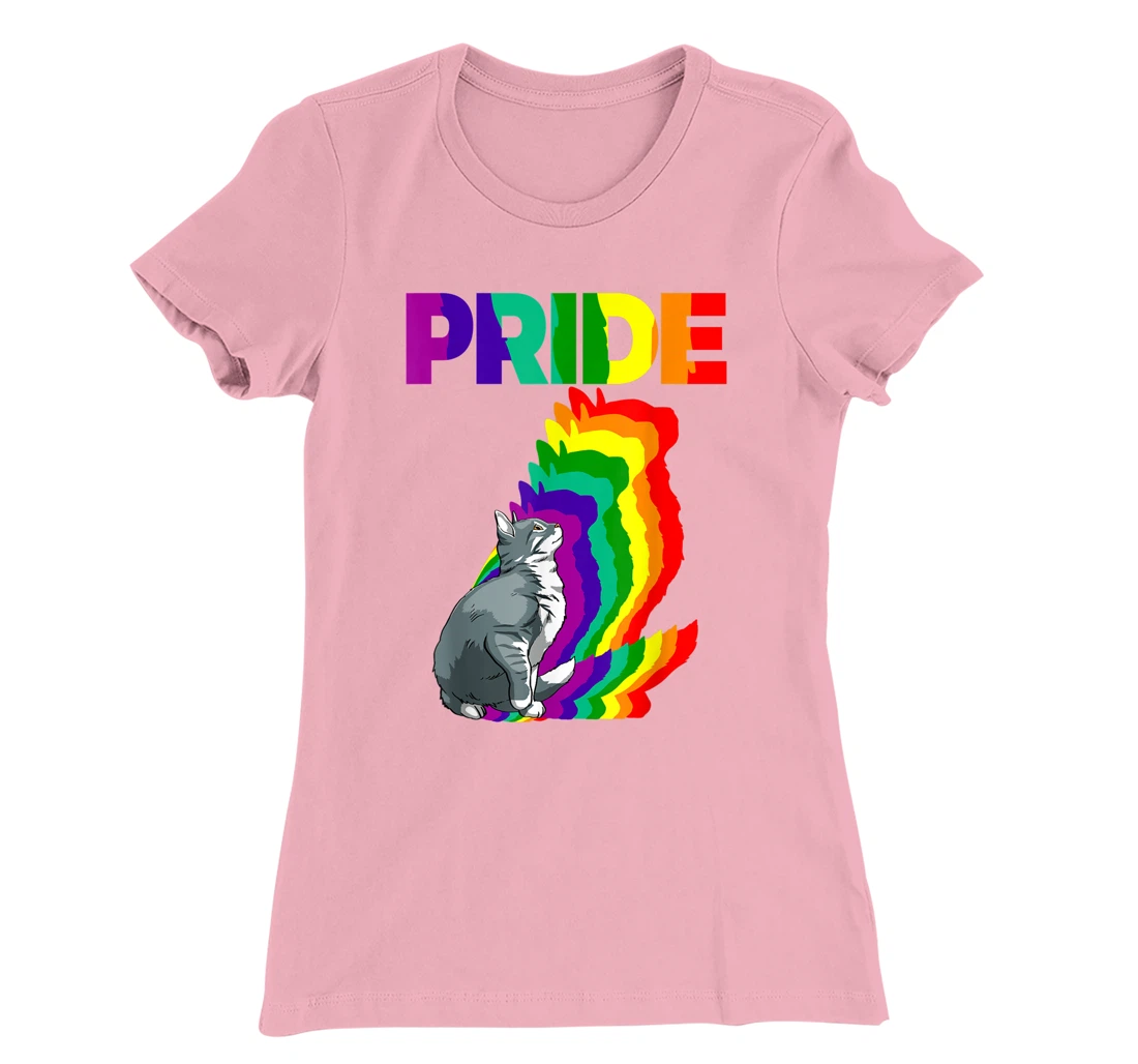 Cat Pride Purride Cat Rainbow Color Funny Cat Lovers Kitten T-Shirt, Women T-Shirt