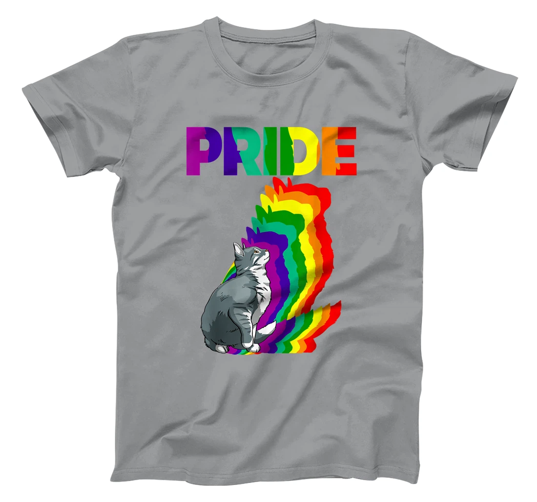 Cat Pride Purride Cat Rainbow Color Funny Cat Lovers Kitten T-Shirt, Women T-Shirt