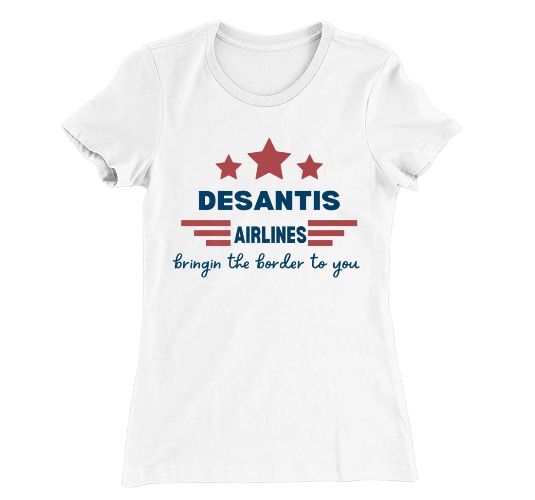 Womens DeSantis Airlines Funny Political Meme Ron DeSantis T-Shirt, Women T-Shirt