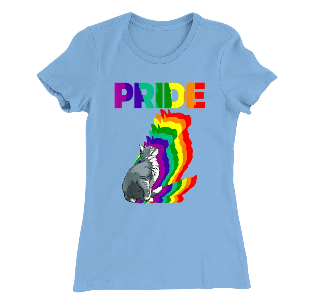 Cat Pride Purride Cat Rainbow Color Funny Cat Lovers Kitten T-Shirt, Women T-Shirt