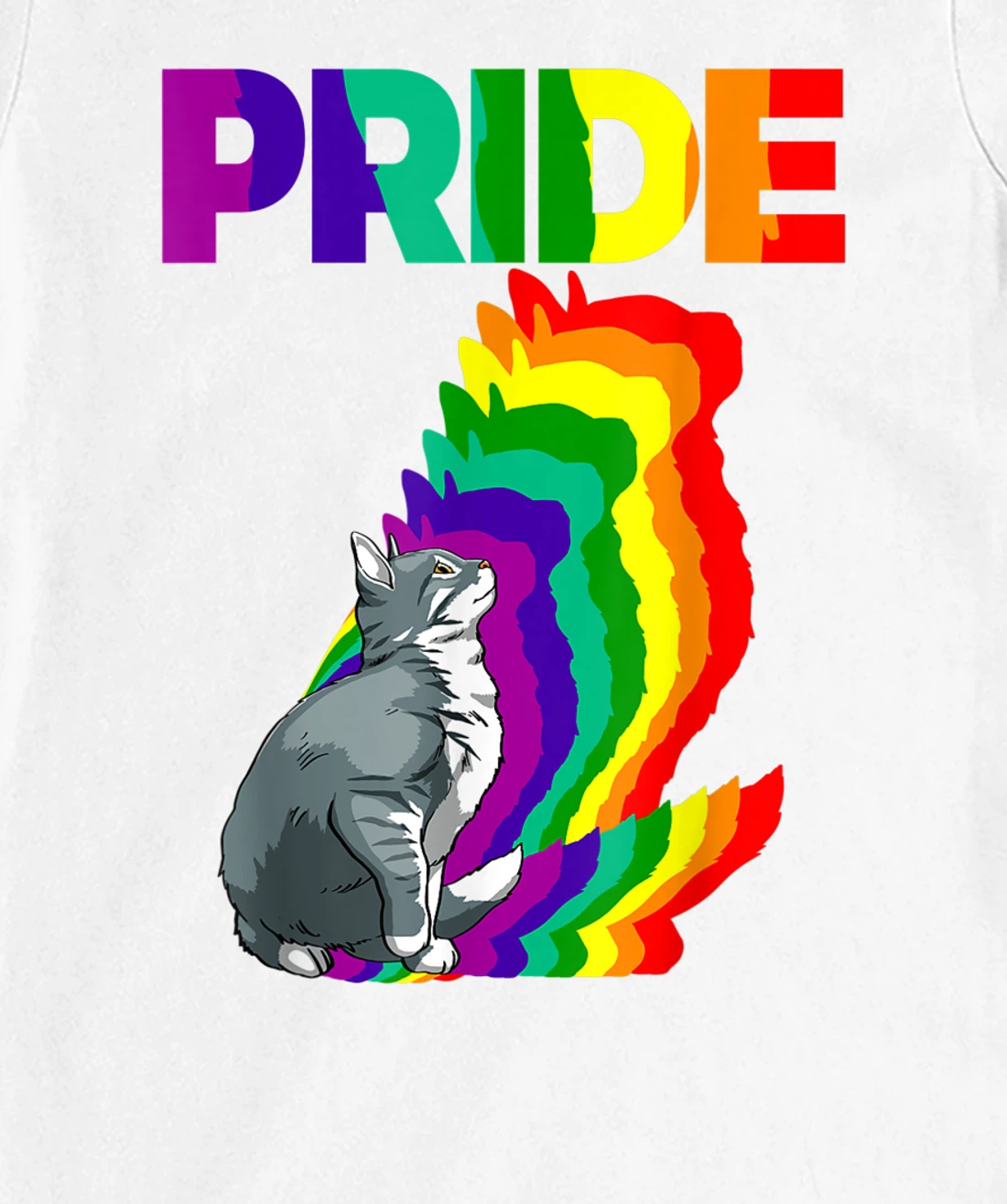 Cat Pride Purride Cat Rainbow Color Funny Cat Lovers Kitten T-Shirt, Women T-Shirt