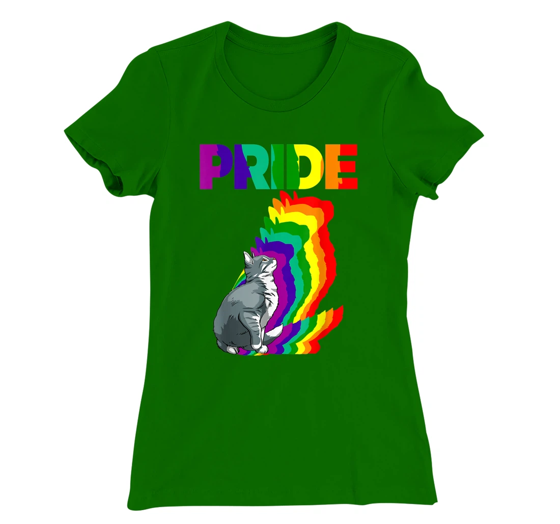 Cat Pride Purride Cat Rainbow Color Funny Cat Lovers Kitten T-Shirt, Women T-Shirt