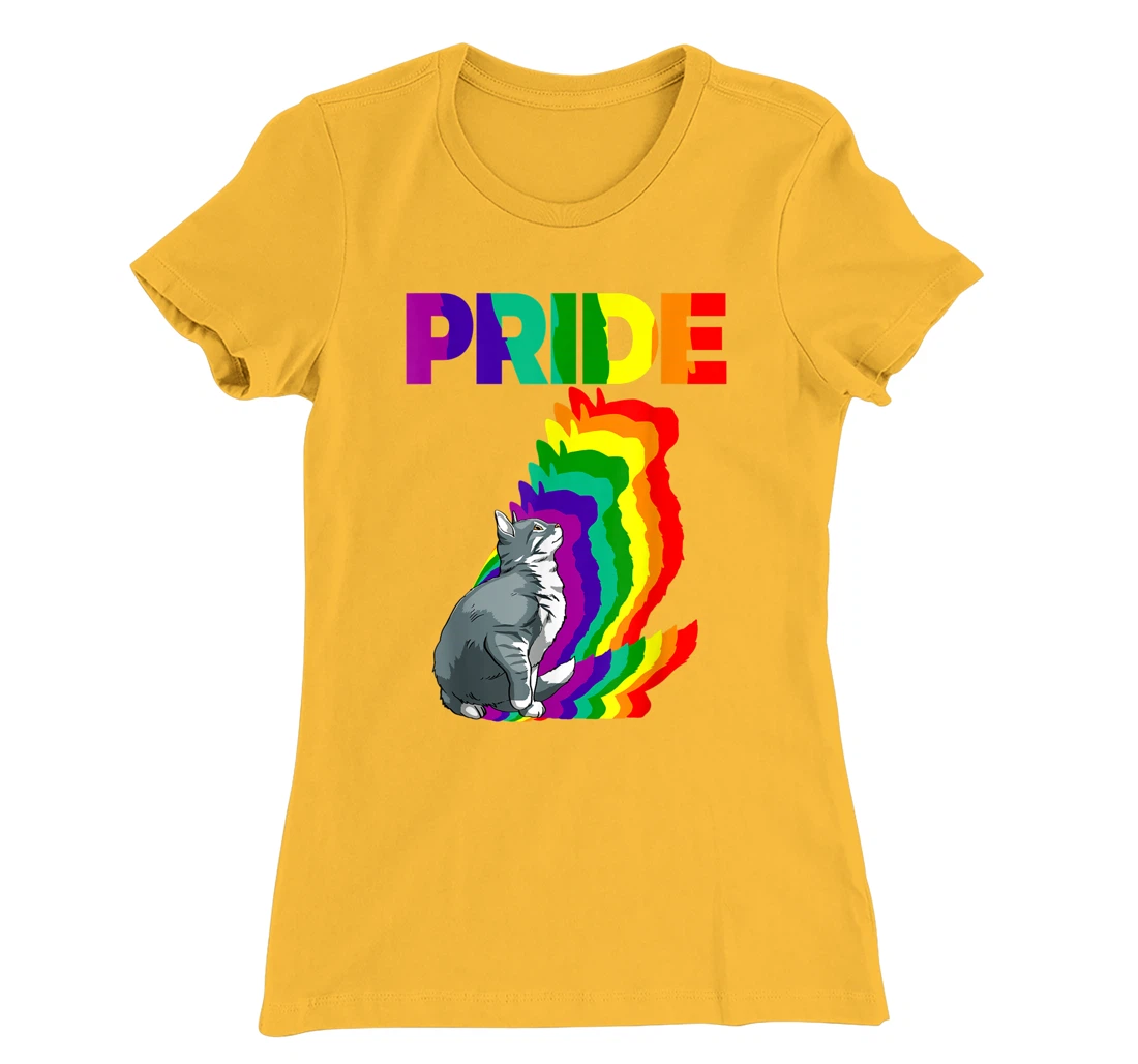 Cat Pride Purride Cat Rainbow Color Funny Cat Lovers Kitten T-Shirt, Women T-Shirt