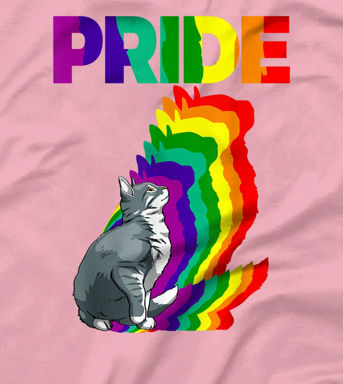 Cat Pride Purride Cat Rainbow Color Funny Cat Lovers Kitten T-Shirt, Women T-Shirt