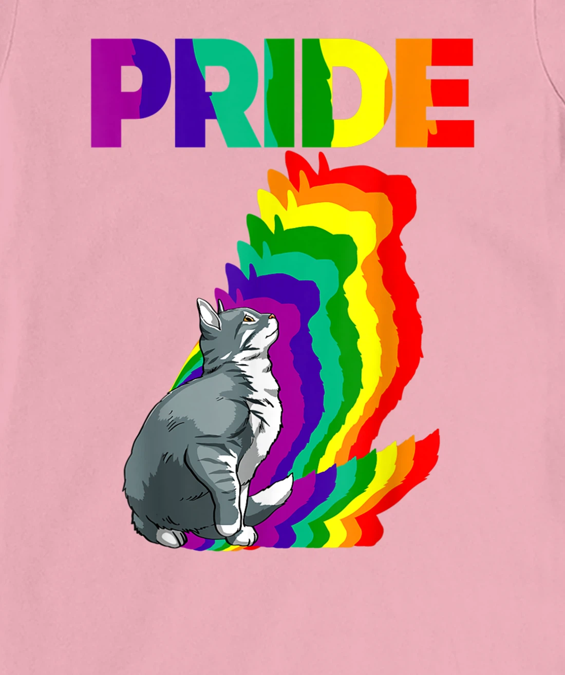Cat Pride Purride Cat Rainbow Color Funny Cat Lovers Kitten T-Shirt, Women T-Shirt