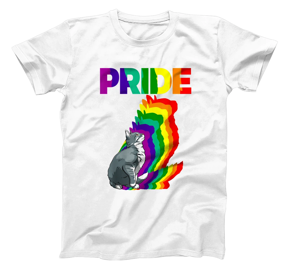Cat Pride Purride Cat Rainbow Color Funny Cat Lovers Kitten T-Shirt, Women T-Shirt