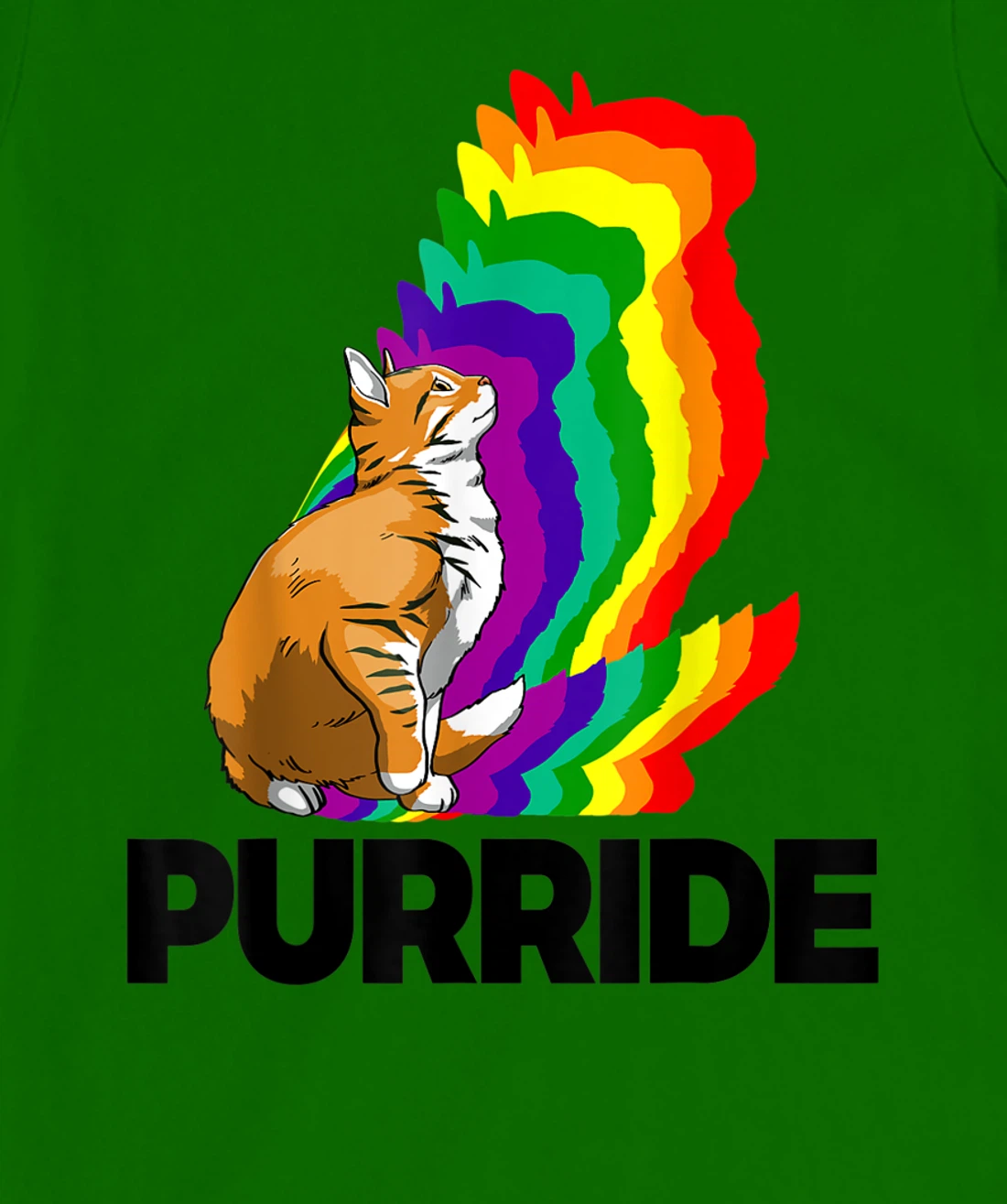 Cat Pride Purride Cat Rainbow Color Funny Cat Lovers Kitten T-Shirt, Women T-Shirt