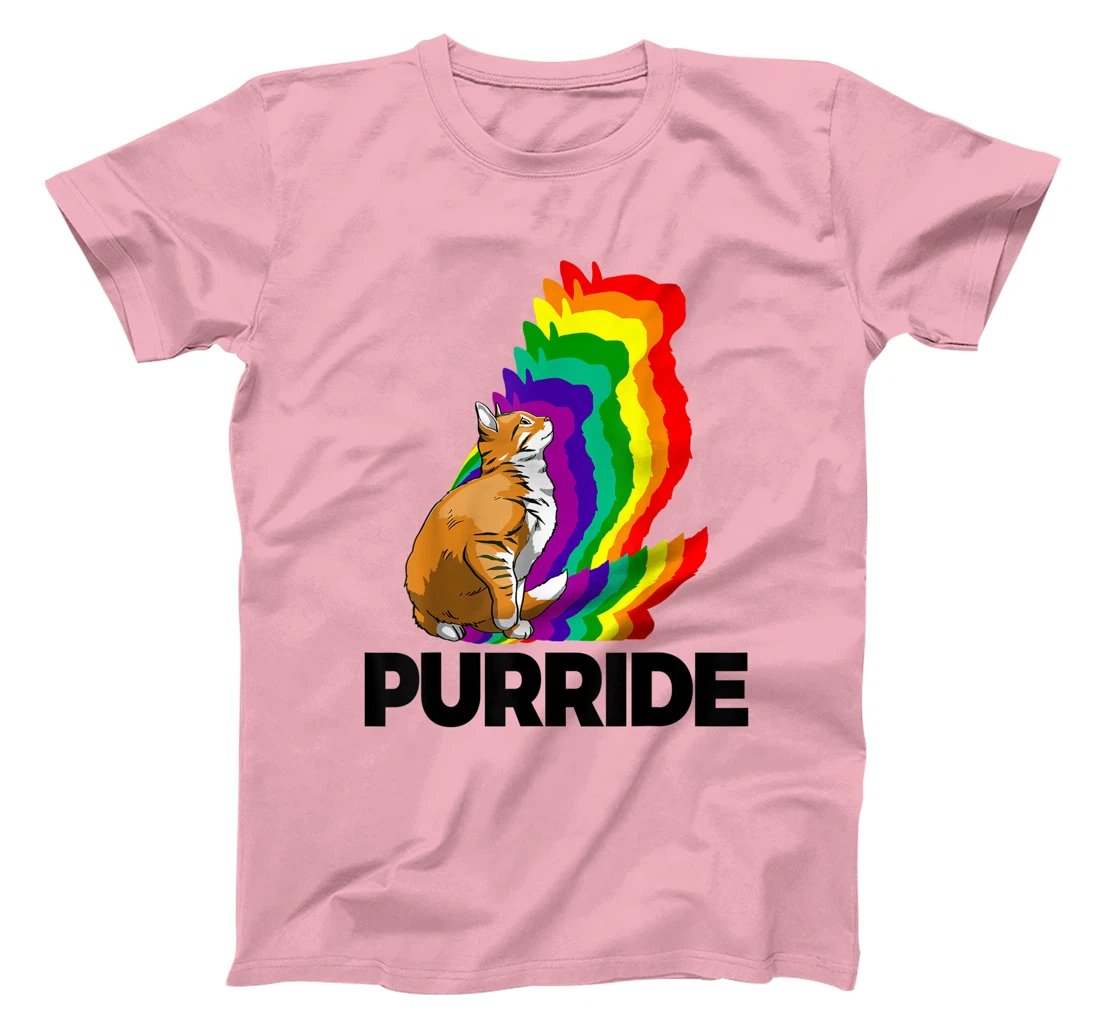 Cat Pride Purride Cat Rainbow Color Funny Cat Lovers Kitten T-Shirt, Women T-Shirt