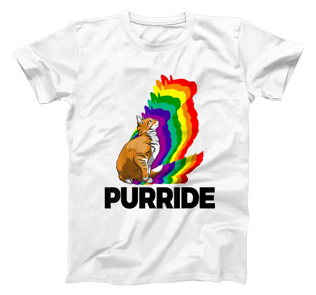 Cat Pride Purride Cat Rainbow Color Funny Cat Lovers Kitten T-Shirt, Women T-Shirt