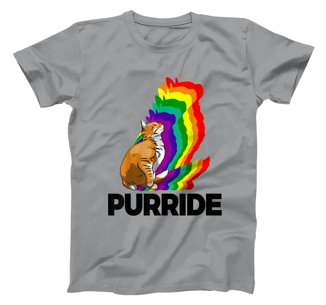 Cat Pride Purride Cat Rainbow Color Funny Cat Lovers Kitten T-Shirt, Women T-Shirt