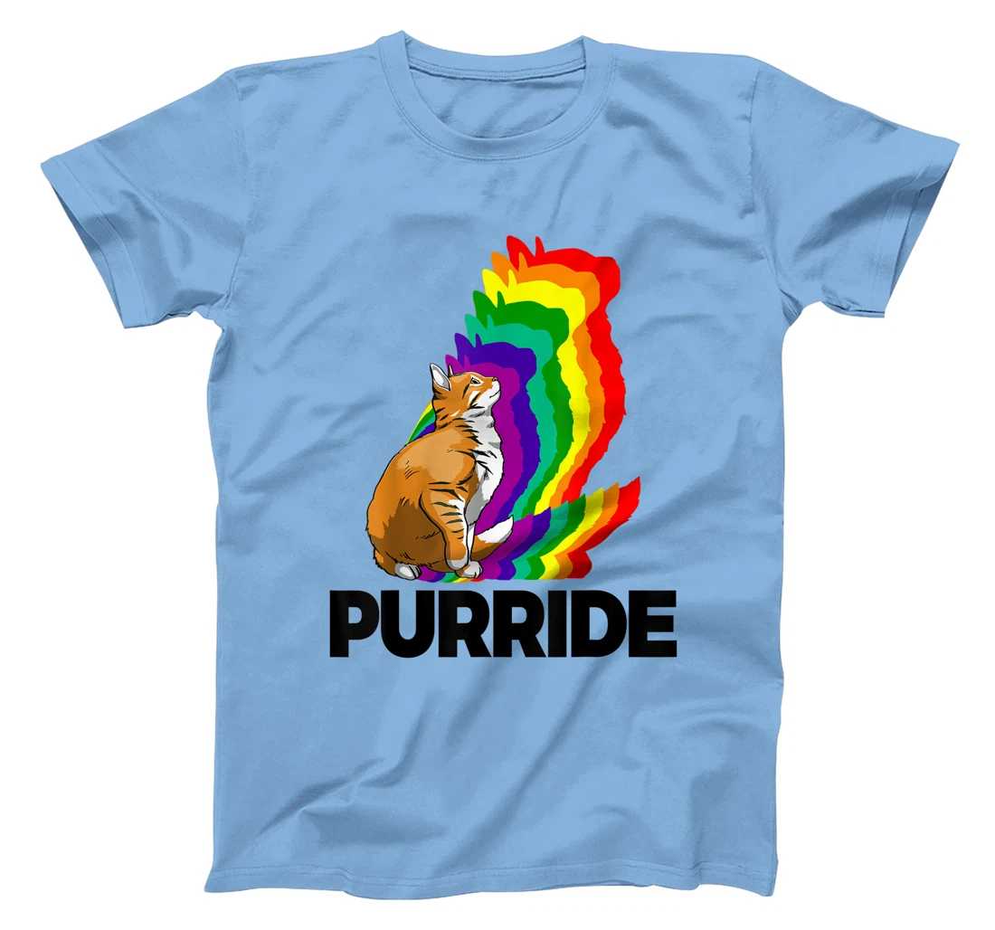 Cat Pride Purride Cat Rainbow Color Funny Cat Lovers Kitten T-Shirt, Women T-Shirt