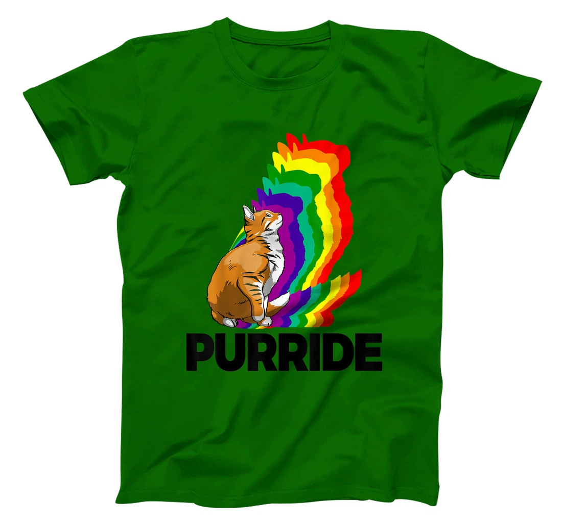 Cat Pride Purride Cat Rainbow Color Funny Cat Lovers Kitten T-Shirt, Women T-Shirt