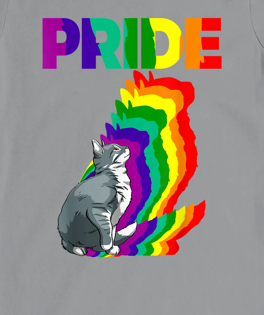 Cat Pride Purride Cat Rainbow Color Funny Cat Lovers Kitten T-Shirt, Women T-Shirt