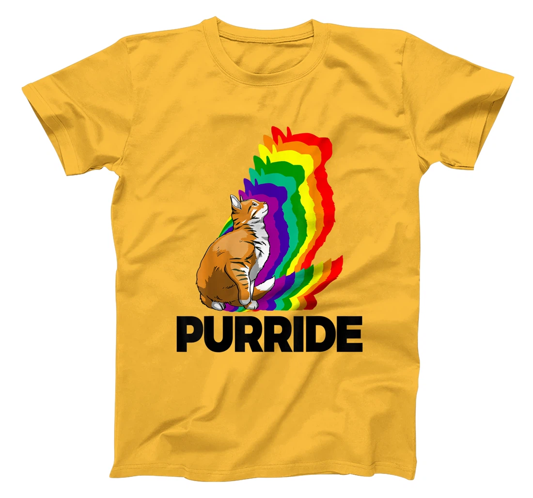 Cat Pride Purride Cat Rainbow Color Funny Cat Lovers Kitten T-Shirt, Women T-Shirt