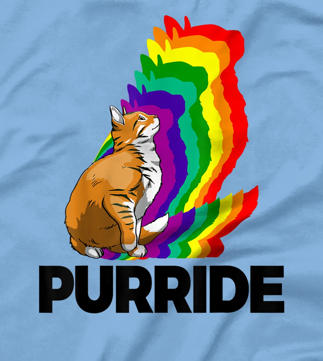 Cat Pride Purride Cat Rainbow Color Funny Cat Lovers Kitten T-Shirt, Women T-Shirt