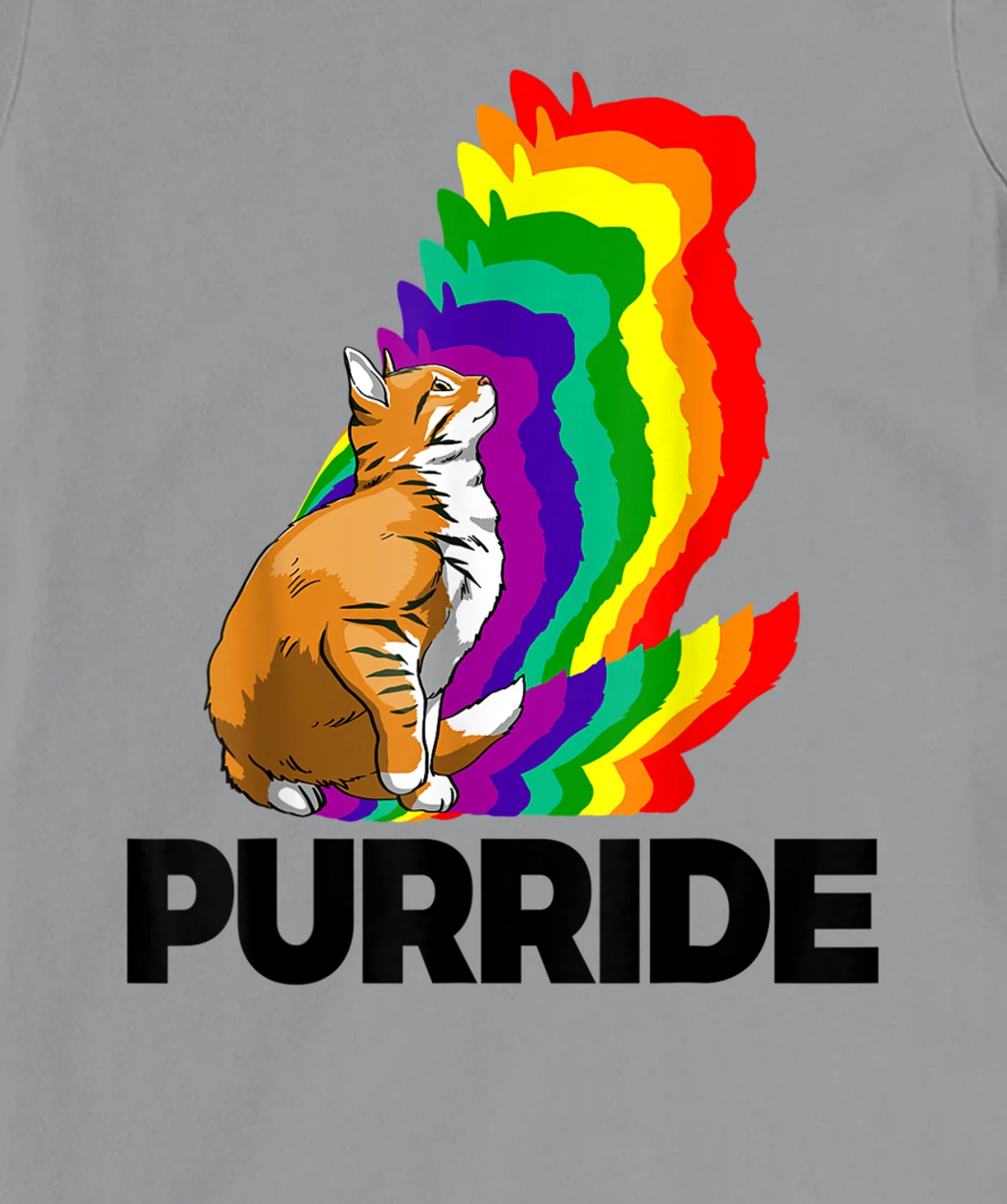 Cat Pride Purride Cat Rainbow Color Funny Cat Lovers Kitten T-Shirt, Women T-Shirt
