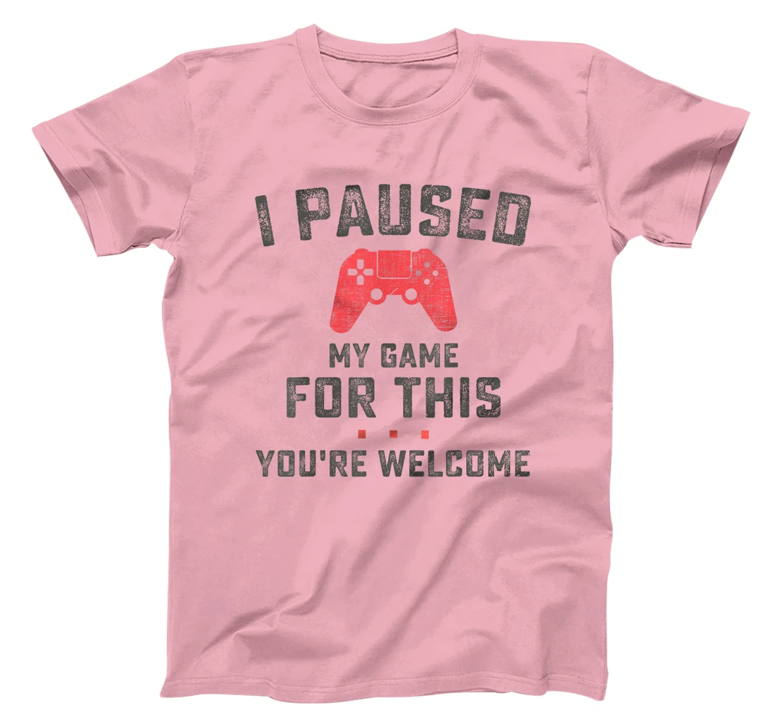 Womens Funny Gaming Retro Vintage I Paused My Game You're Welcome T-Shirt, Women T-Shirt