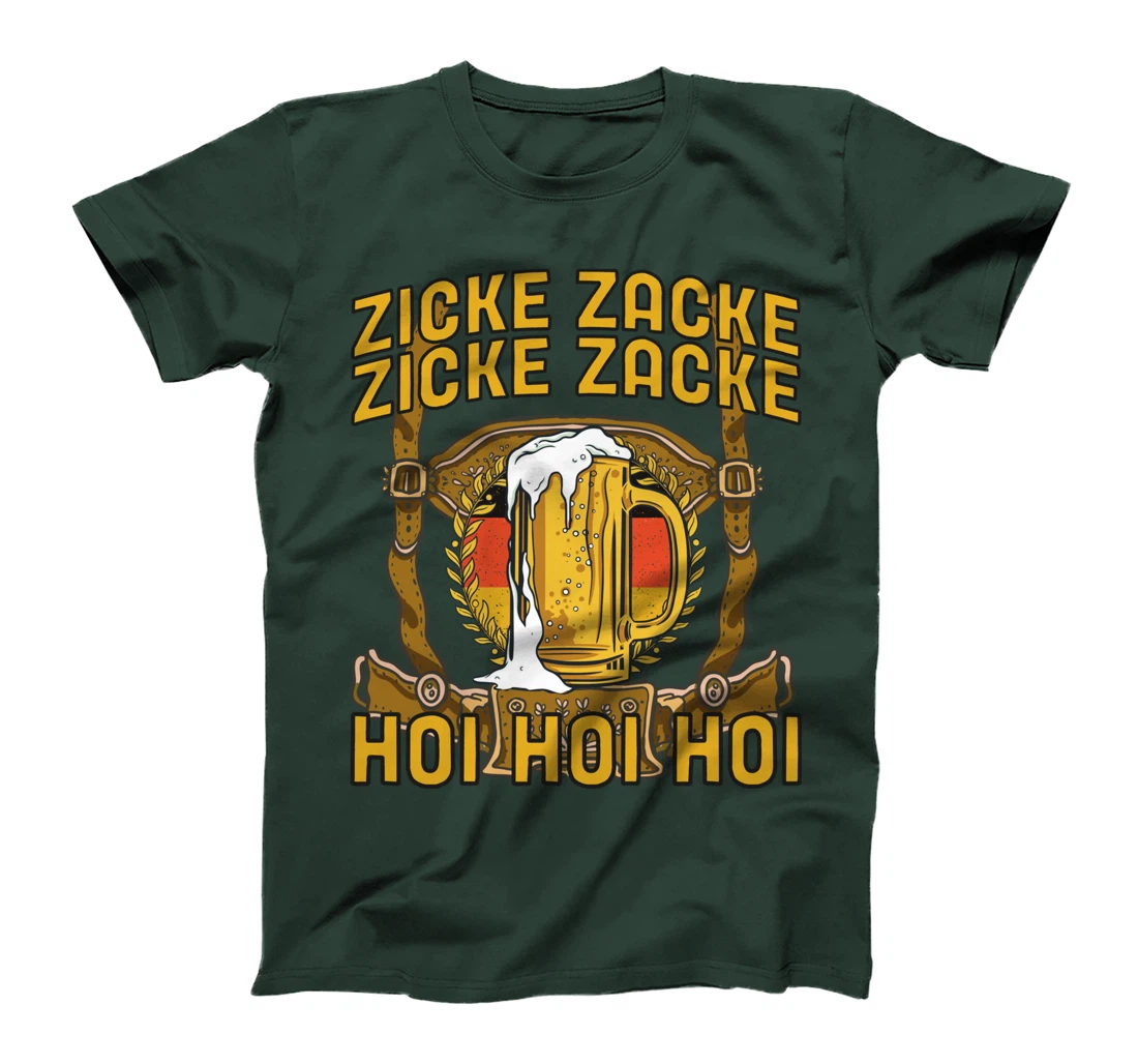 Oktoberfest Lederhosen Costume Cute German Zicke Zacke Hoi T-Shirt