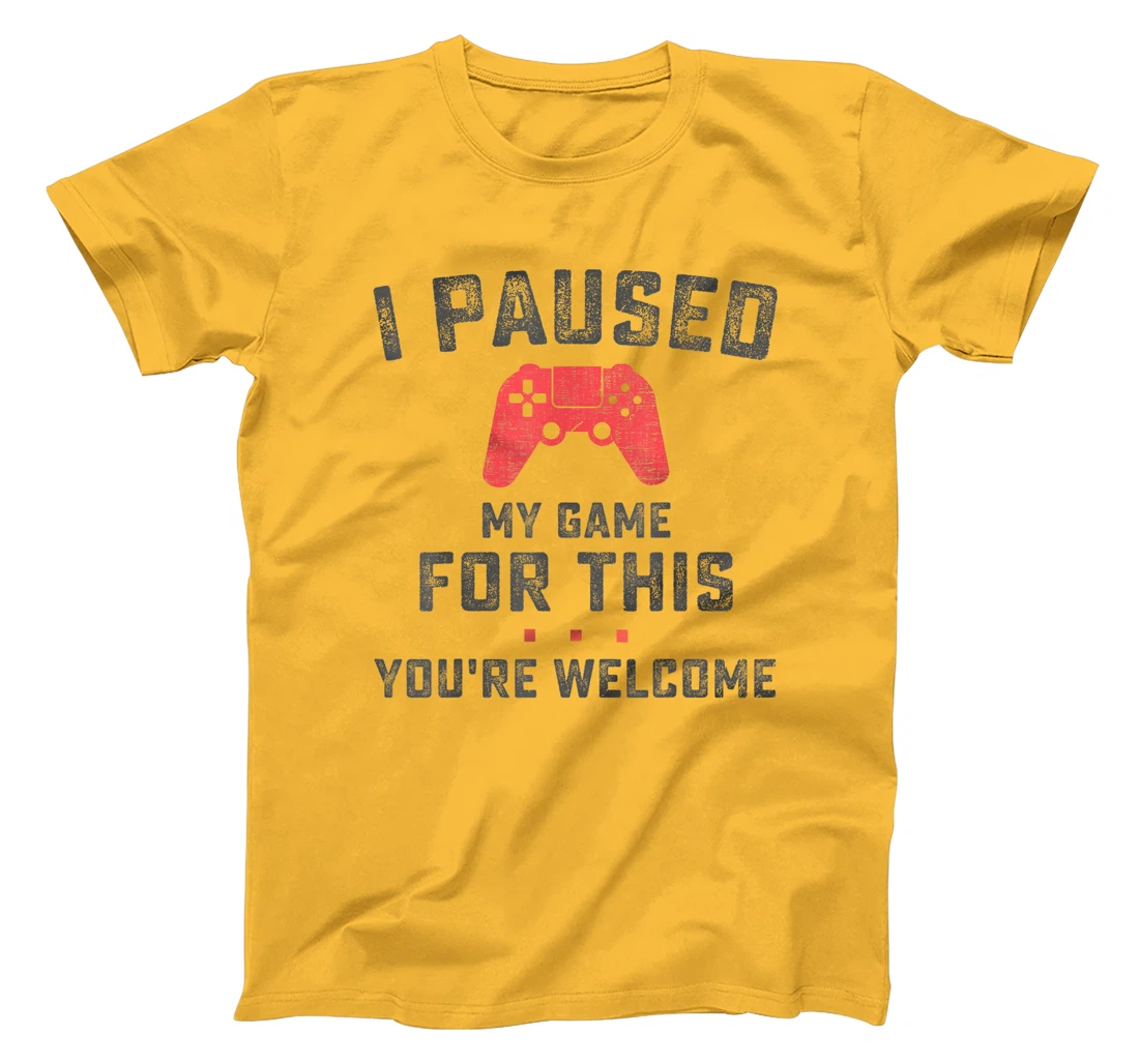 Womens Funny Gaming Retro Vintage I Paused My Game You're Welcome T-Shirt, Women T-Shirt