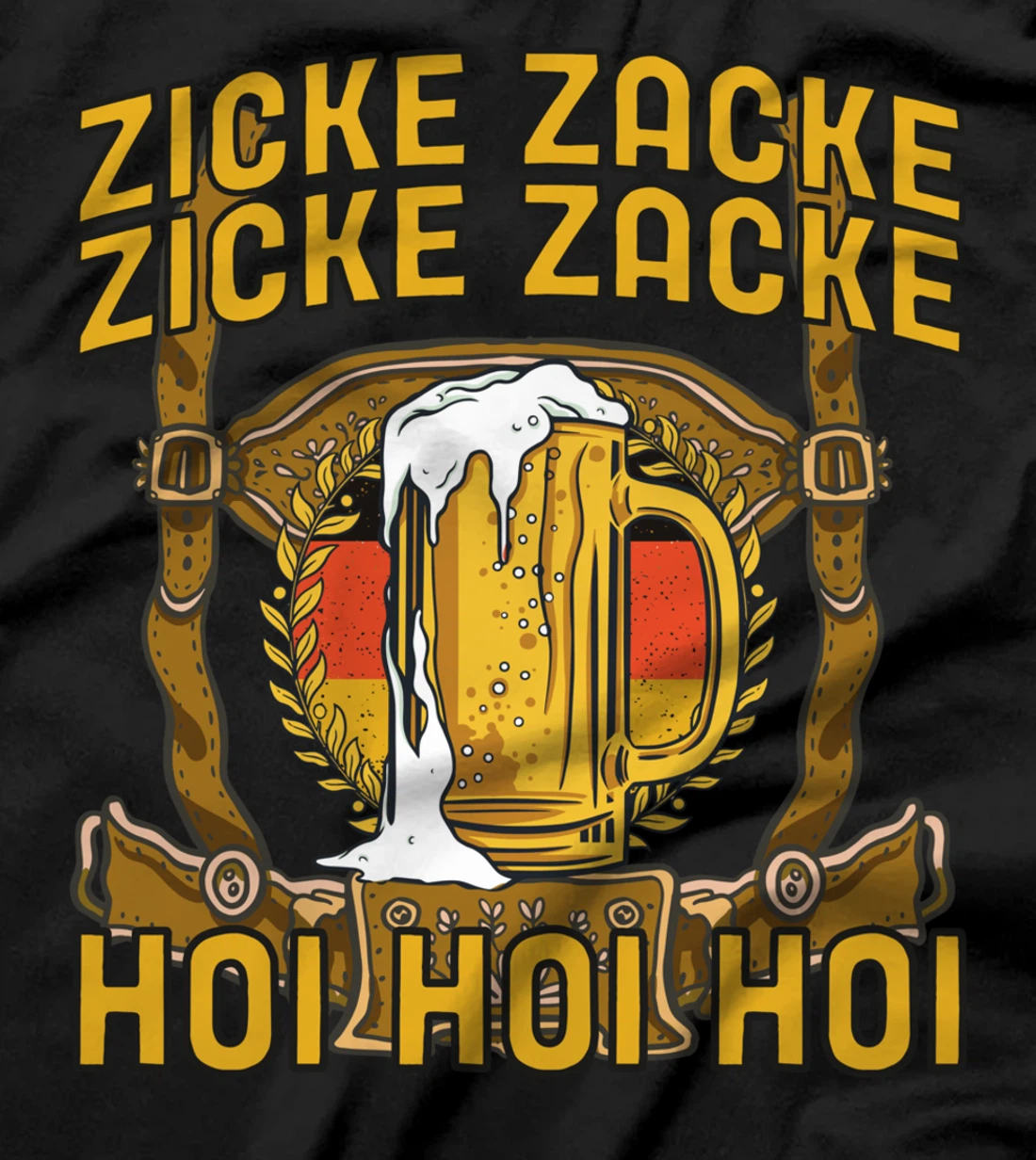 Oktoberfest Lederhosen Costume Cute German Zicke Zacke Hoi T-Shirt