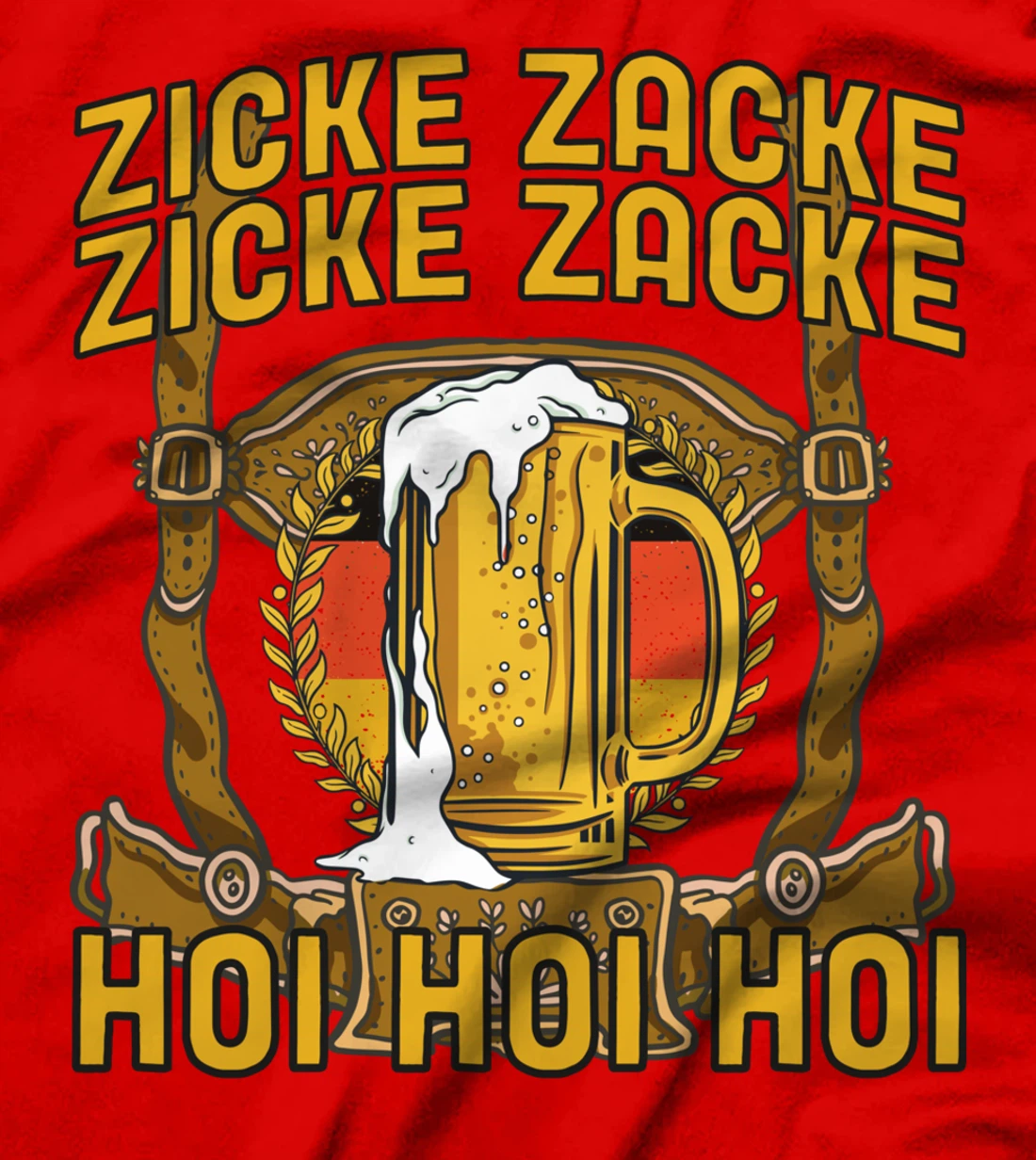 Oktoberfest Lederhosen Costume Cute German Zicke Zacke Hoi T-Shirt