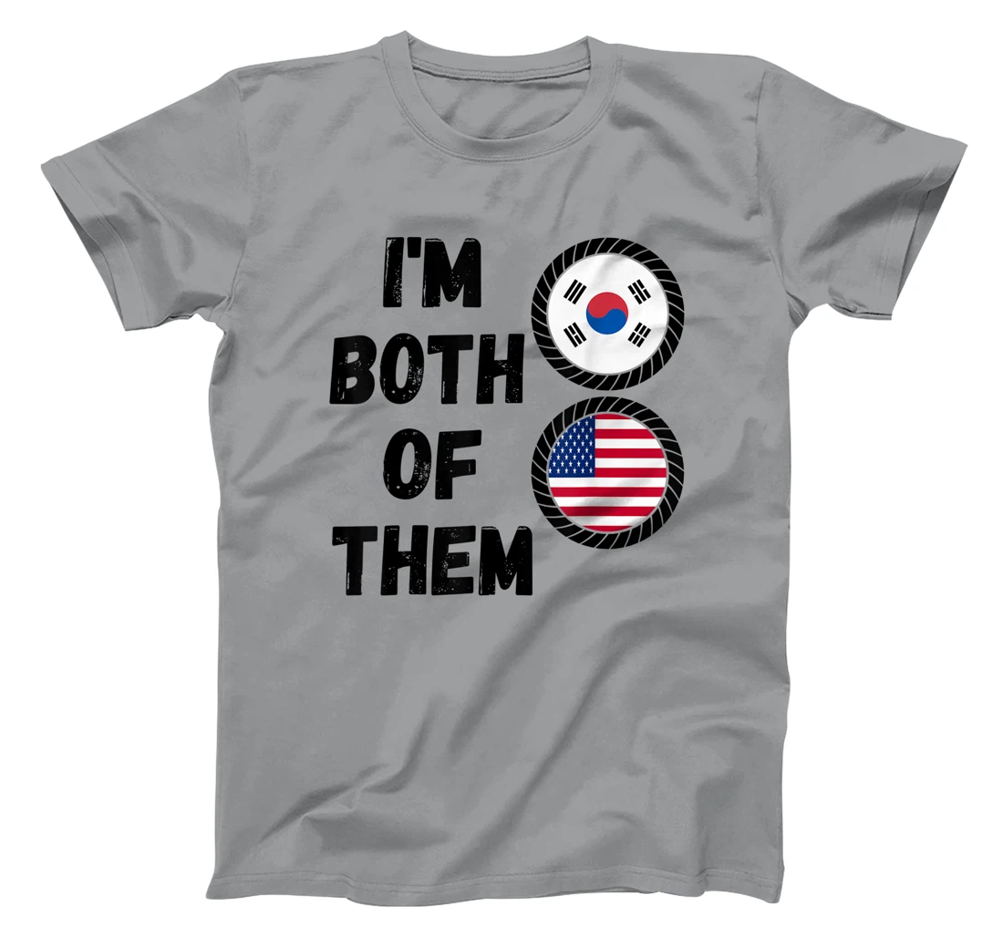 Womens Half American Half South Korean Roots USA & South Korea Flag T-Shirt, Kid T-Shirt and Women T-Shirt