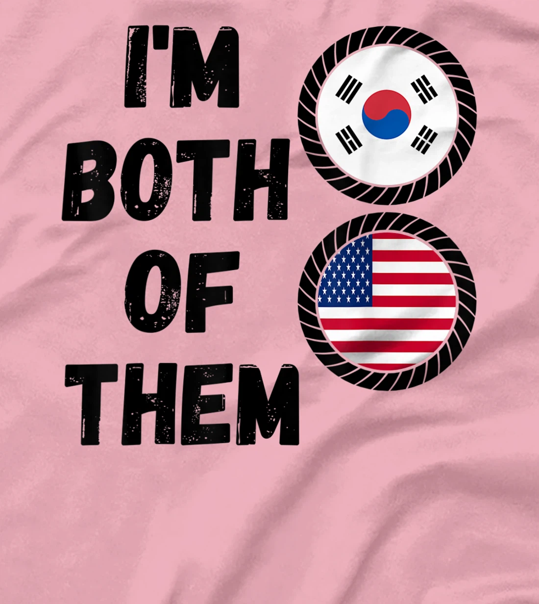 Womens Half American Half South Korean Roots USA & South Korea Flag T-Shirt, Kid T-Shirt and Women T-Shirt
