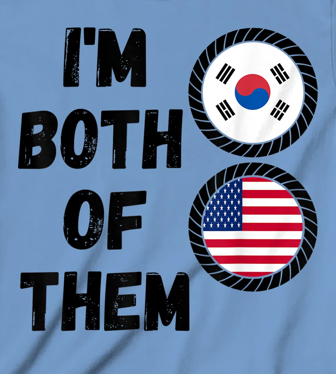 Womens Half American Half South Korean Roots USA & South Korea Flag T-Shirt, Kid T-Shirt and Women T-Shirt