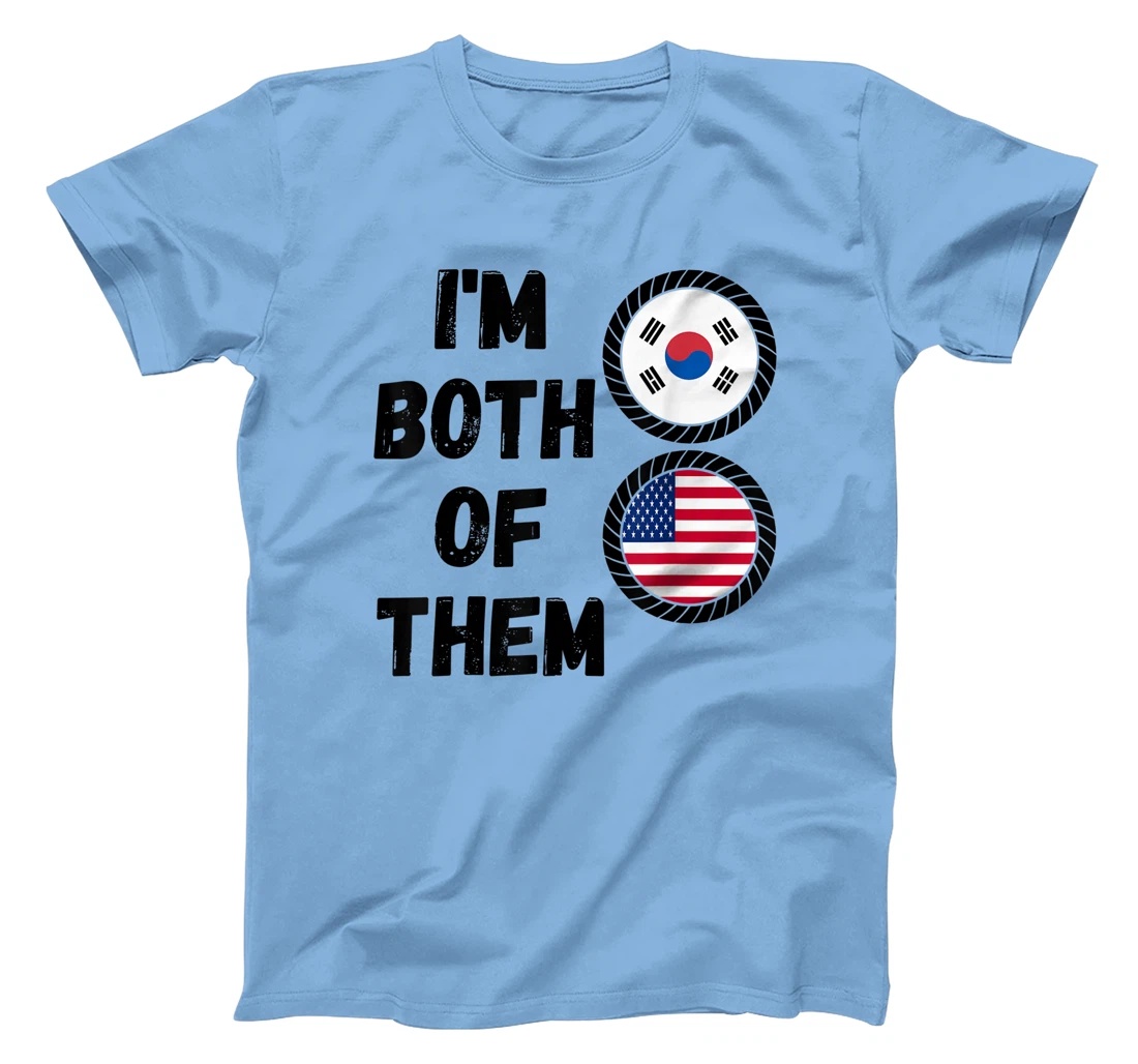 Womens Half American Half South Korean Roots USA & South Korea Flag T-Shirt, Kid T-Shirt and Women T-Shirt