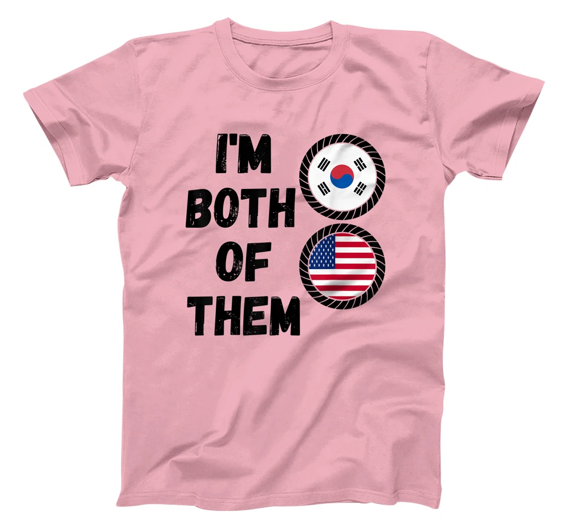 Womens Half American Half South Korean Roots USA & South Korea Flag T-Shirt, Kid T-Shirt and Women T-Shirt