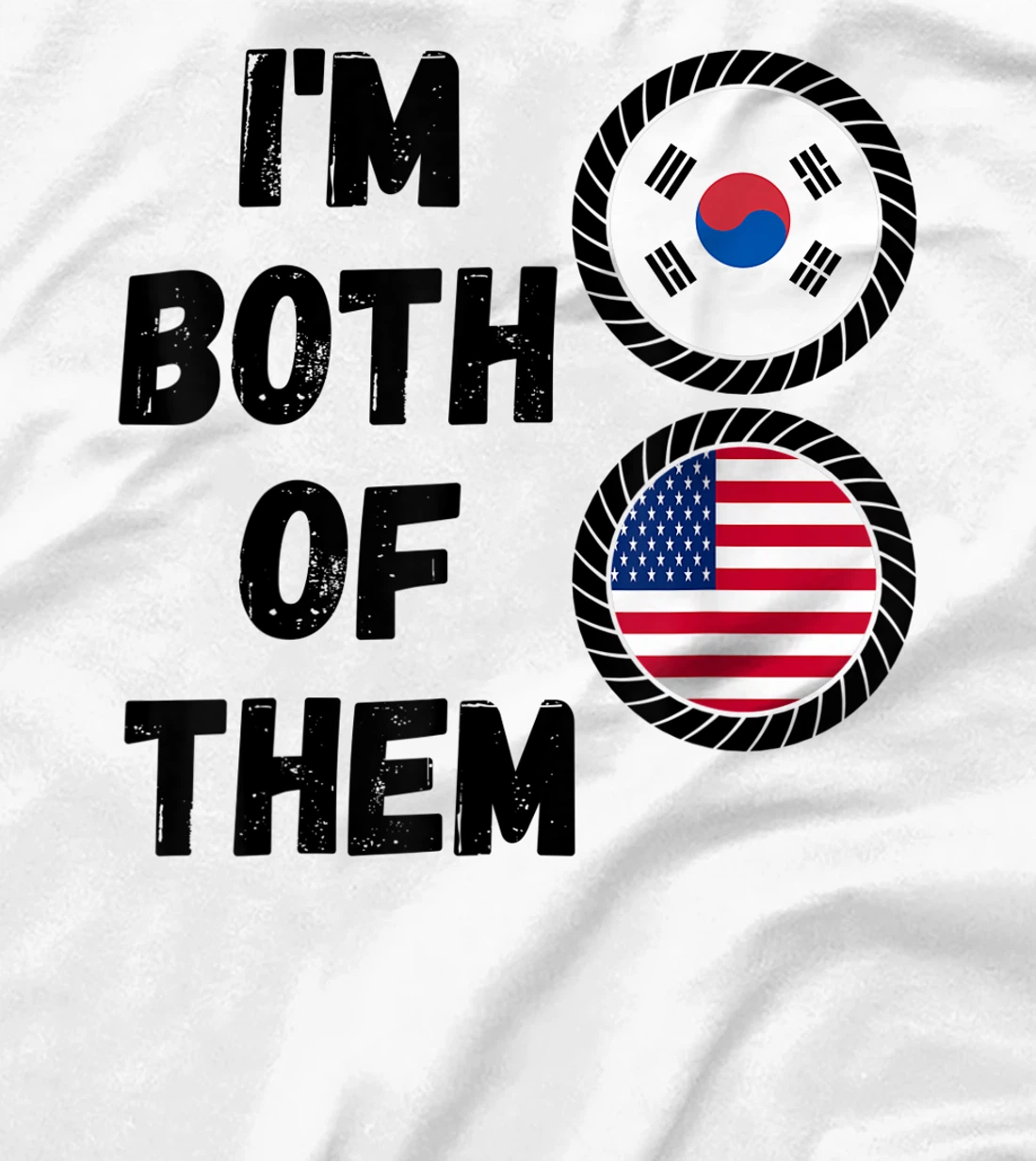 Womens Half American Half South Korean Roots USA & South Korea Flag T-Shirt, Kid T-Shirt and Women T-Shirt