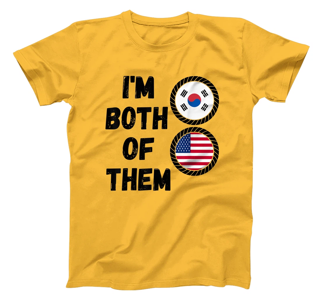 Womens Half American Half South Korean Roots USA & South Korea Flag T-Shirt, Kid T-Shirt and Women T-Shirt