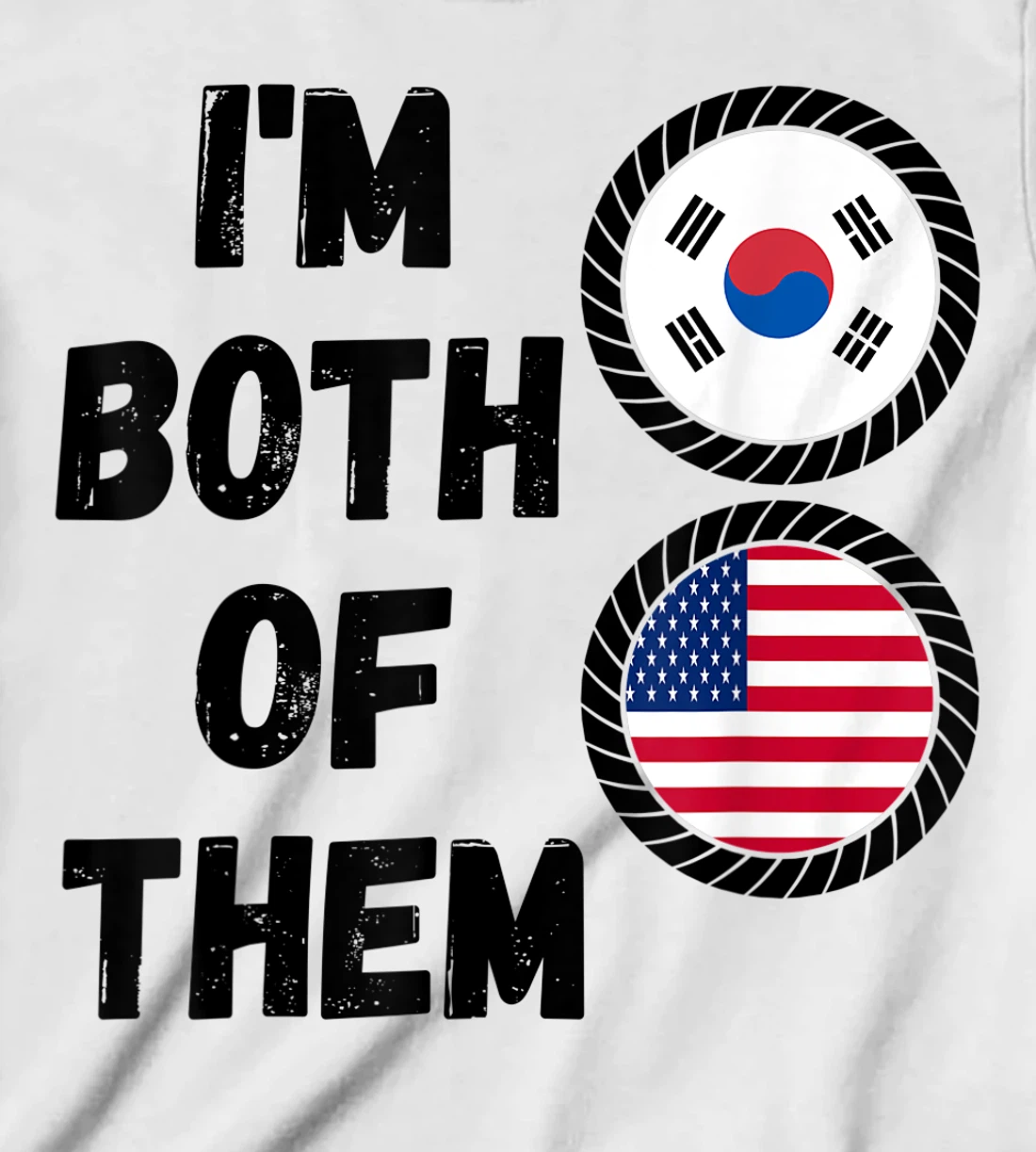 Womens Half American Half South Korean Roots USA & South Korea Flag T-Shirt, Kid T-Shirt and Women T-Shirt