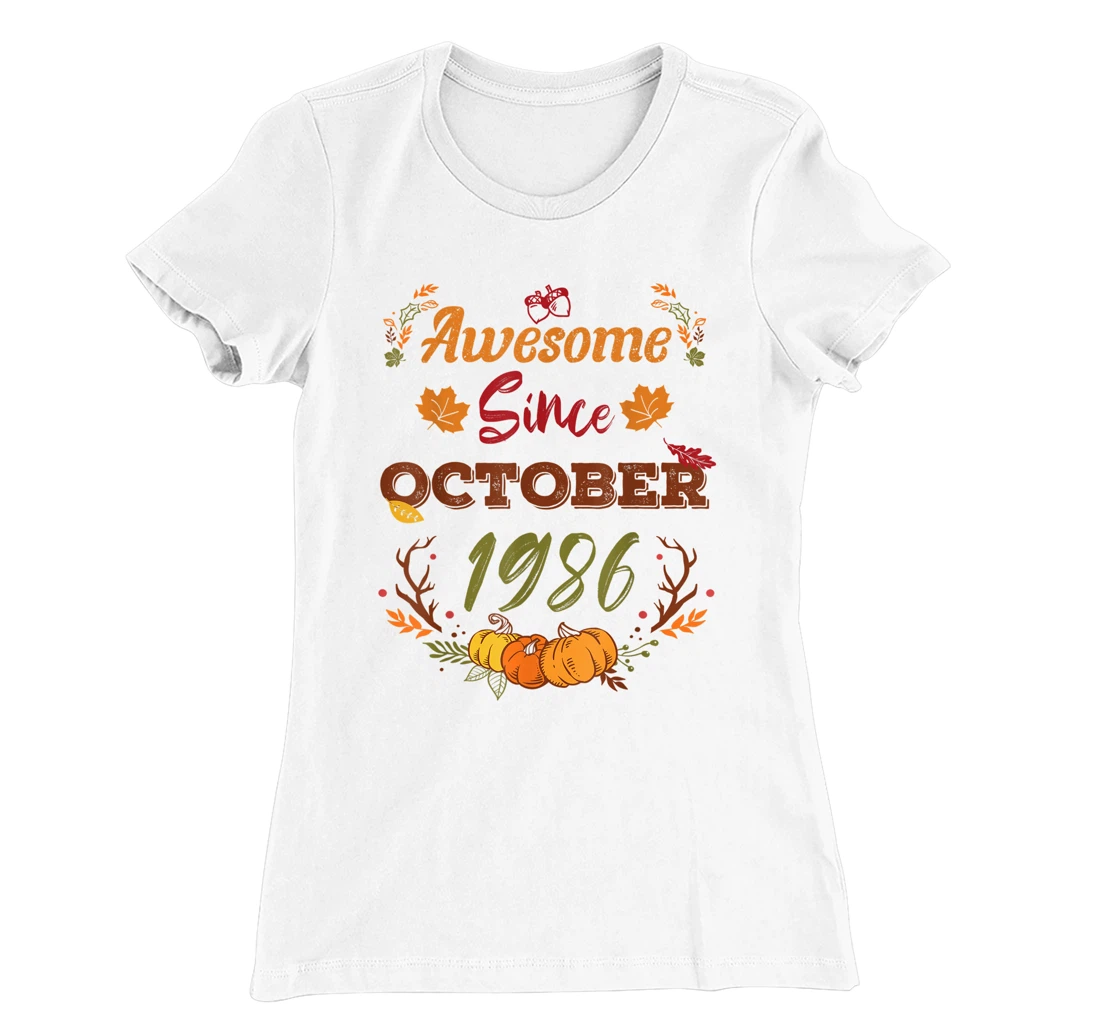 36 Years Old, Awesome Since October 1986 shirt, 36th year T-Shirt, Women T-Shirt