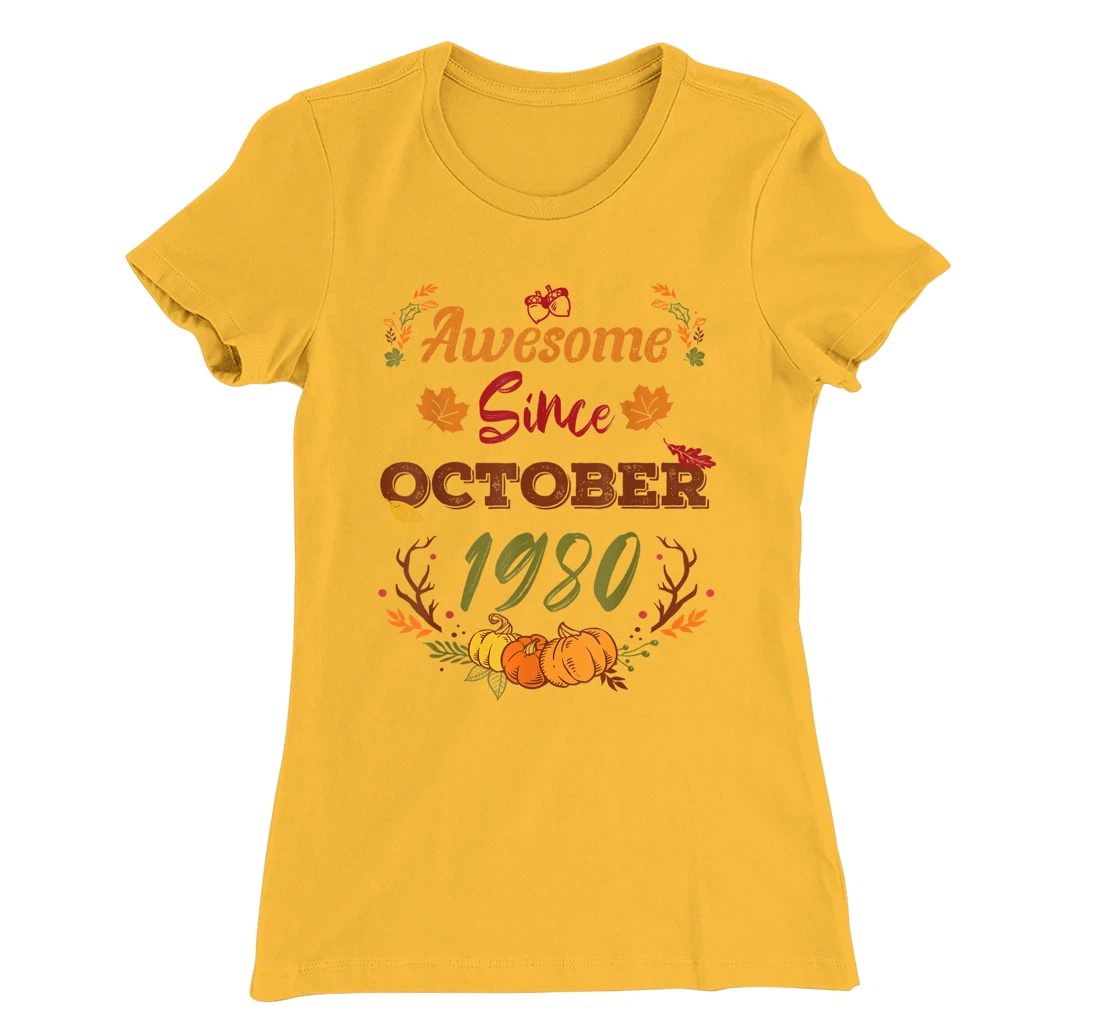 42 Years Old, Awesome Since October 1980 shirt, 42nd year T-Shirt, Women T-Shirt