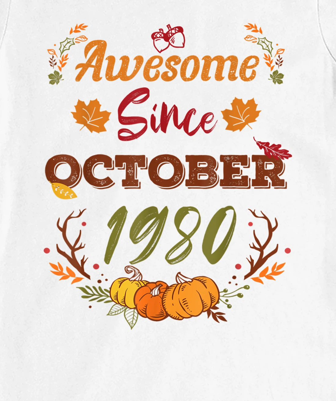 42 Years Old, Awesome Since October 1980 shirt, 42nd year T-Shirt, Women T-Shirt
