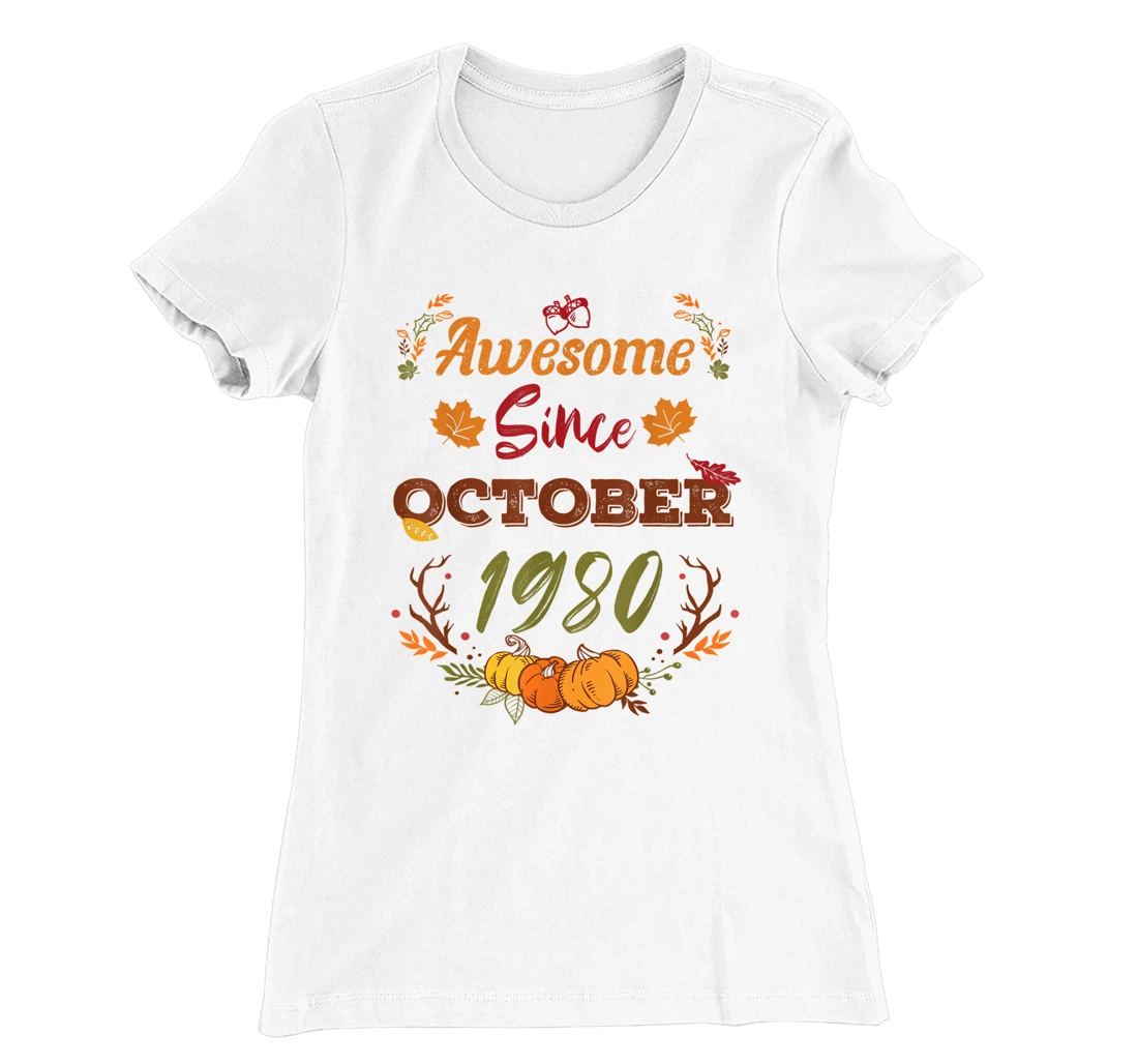 42 Years Old, Awesome Since October 1980 shirt, 42nd year T-Shirt, Women T-Shirt
