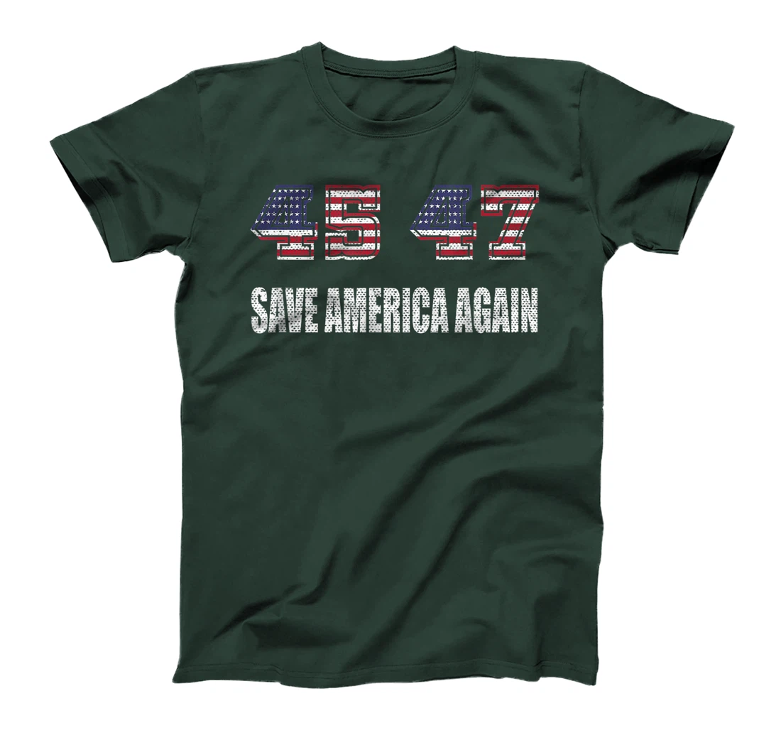 Vintage 45 47 Trump 2024 Election Save America Again T-Shirt